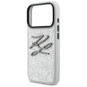 Etui Karl Lagerfeld IML Glitter KL Diamond Logo do Apple iPhone 17 Pro srebrny