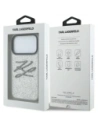 Etui Karl Lagerfeld IML Glitter KL Diamond Logo do Apple iPhone 17 Pro srebrny