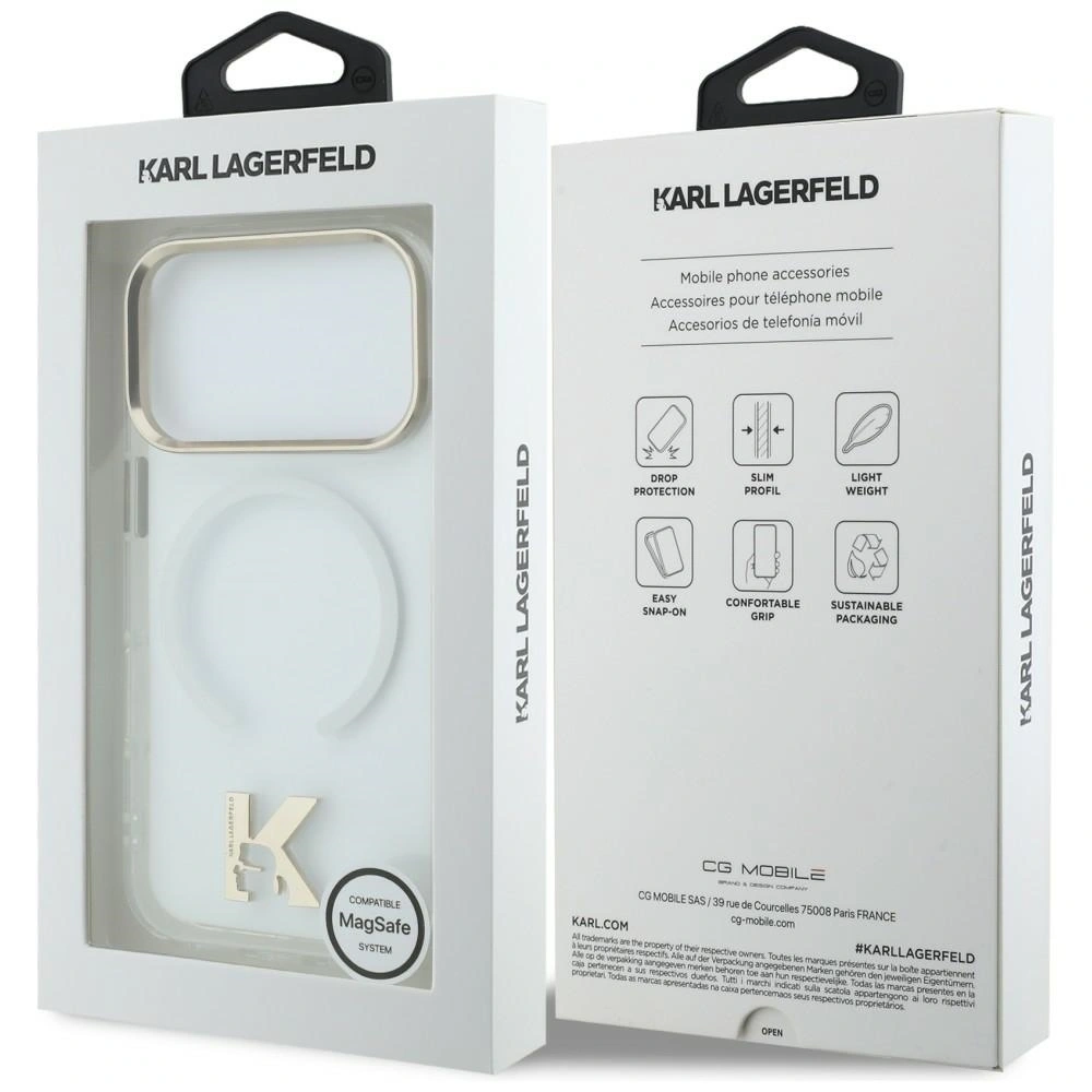 Etui Karl Lagerfeld IML K Head Logo MagSafe do Apple iPhone 17 Pro przezroczysty