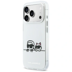 Etui Karl Lagerfeld IML Karl & Choupette Peekaboo Logo MagSafe do Apple iPhone 17 Pro biały