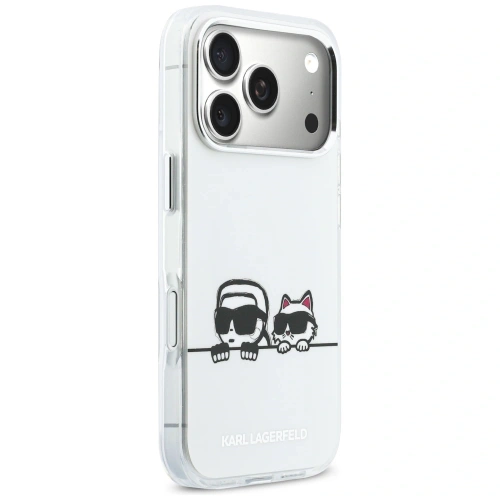 Etui Karl Lagerfeld IML Karl & Choupette Peekaboo Logo MagSafe do Apple iPhone 17 Pro biały