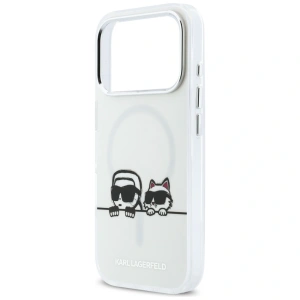Etui Karl Lagerfeld IML Karl & Choupette Peekaboo Logo MagSafe do Apple iPhone 17 Pro biały