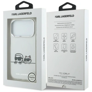 Etui Karl Lagerfeld IML Karl & Choupette Peekaboo Logo MagSafe do Apple iPhone 17 Pro biały