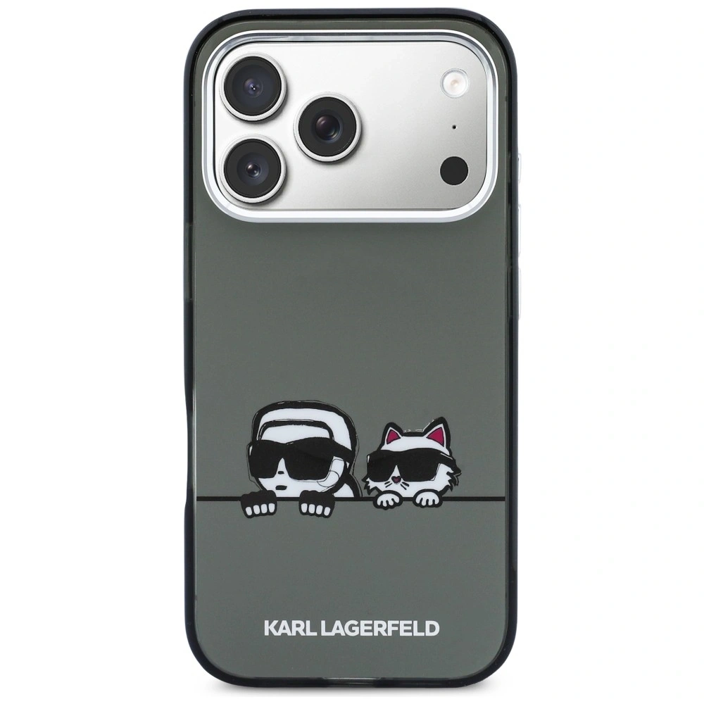 Etui Karl Lagerfeld IML Karl & Choupette Peekaboo Logo MagSafe do Apple iPhone 17 Pro czarny