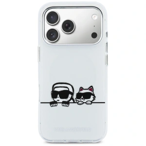 Etui Karl Lagerfeld IML Karl & Choupette Peekaboo Logo MagSafe do Apple iPhone 17 Pro Max biały