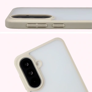 Etui Bizon Case Angelo do Samsung Galaxy A37 5G / A36 5G półprzezroczyste z beżową ramką