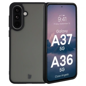 Etui Bizon Case Angelo do Samsung Galaxy A37 5G / A36 5G przydymione z czarną ramką
