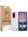 Etui Bizon Case Angelo do Samsung Galaxy A37 5G / A36 5G półprzezroczyste z jasnoróżową ramką