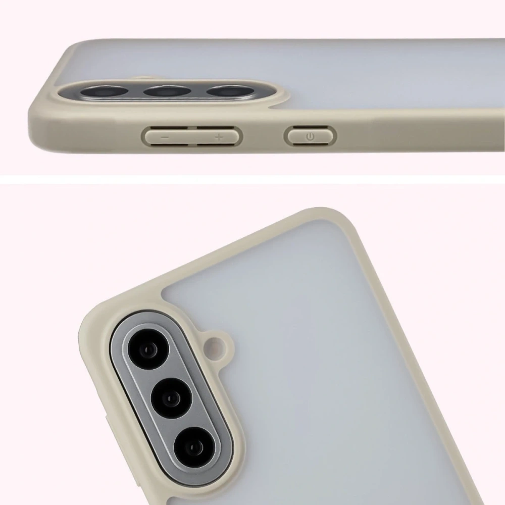 Etui Bizon Case Angelo do Samsung Galaxy A57 5G półprzezroczyste z beżową ramką