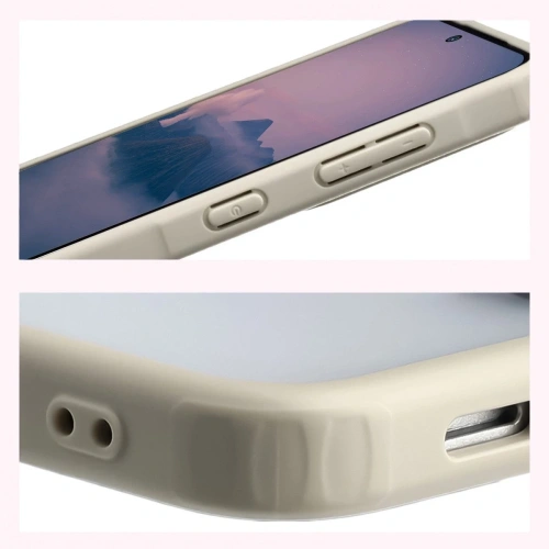 Etui Bizon Case Angelo do Samsung Galaxy A57 5G półprzezroczyste z beżową ramką