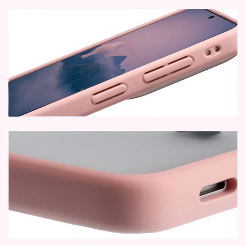 Etui Bizon Case Angelo do Samsung Galaxy S26+ Plus półprzezroczyste z jasnoróżową ramką