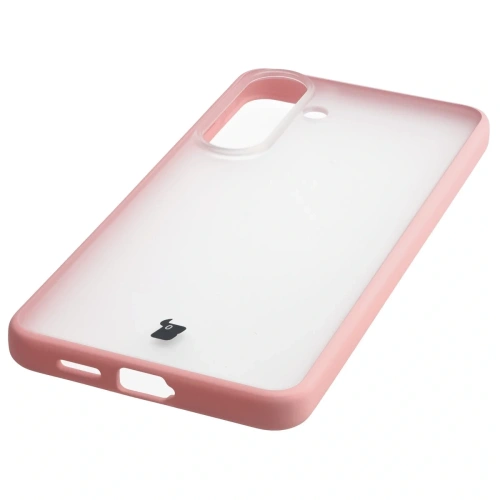 Etui Bizon Case Angelo do Samsung Galaxy S26+ Plus półprzezroczyste z jasnoróżową ramką