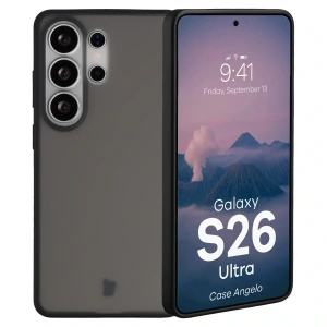 Etui Bizon Case Angelo do Samsung Galaxy S26 Ultra przydymione z czarną ramką