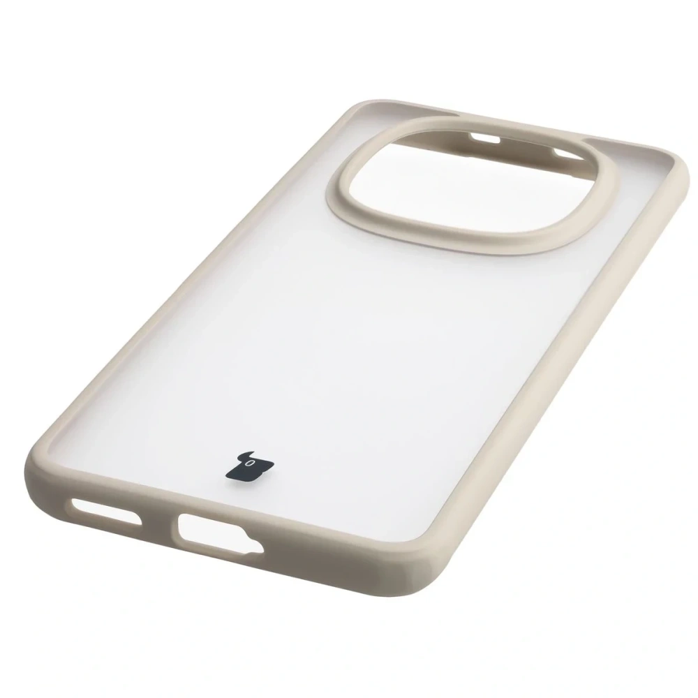 Etui Bizon Case Angelo do Xiaomi Redmi Note 15 / POCO M8 5G półprzezroczyste z beżową ramką