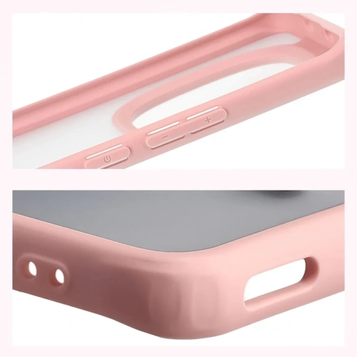 Etui Bizon Case Angelo do Xiaomi Redmi Note 15 / POCO M8 5G półprzezroczyste z jasnoróżową ramką