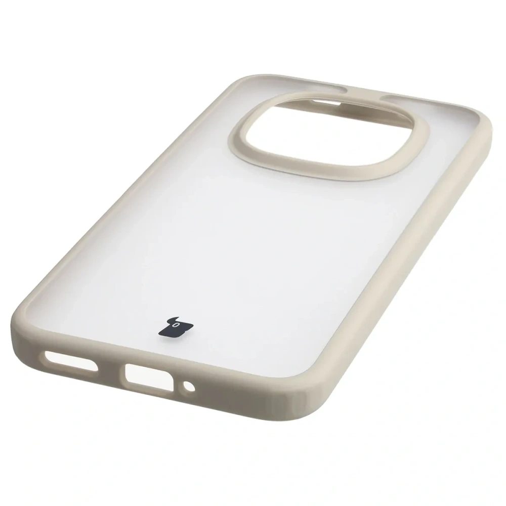 Etui Bizon Case Angelo do Xiaomi Redmi Note 15 Pro 5G półprzezroczyste z beżową ramką