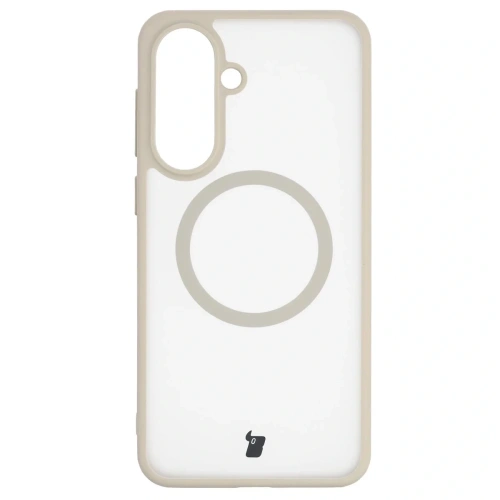 Etui z pierścieniem magnetycznym Bizon Case MatteO do Samsung Galaxy A37 5G / A36 5G przydymione-beżowe