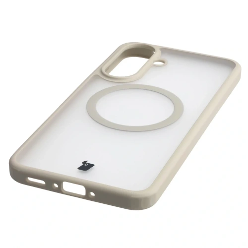 Etui z pierścieniem magnetycznym Bizon Case MatteO do Samsung Galaxy A37 5G / A36 5G przydymione-beżowe