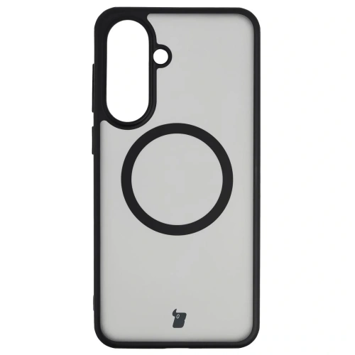 Etui z pierścieniem magnetycznym Bizon Case MatteO do Samsung Galaxy A37 5G / A36 5G przydymione-czarne