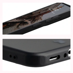 Etui z pierścieniem magnetycznym Bizon Case MatteO do Samsung Galaxy A37 5G / A36 5G przydymione-czarne