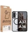 Etui z pierścieniem magnetycznym Bizon Case MatteO do Samsung Galaxy A37 5G / A36 5G przydymione-czarne