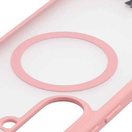 Etui z pierścieniem magnetycznym Bizon Case MatteO do Samsung Galaxy A37 5G / A36 5G przydymione-jasnoróżowe