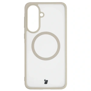 Etui z pierścieniem magnetycznym Bizon Case MatteO do Samsung Galaxy A57 5G przydymione-beżowe