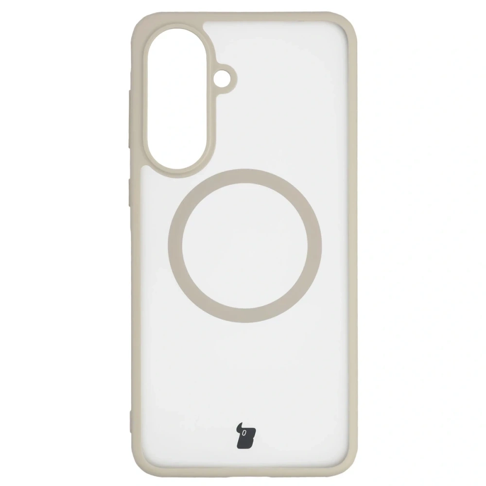 Etui z pierścieniem magnetycznym Bizon Case MatteO do Samsung Galaxy A57 5G przydymione-beżowe