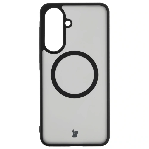 Etui z pierścieniem magnetycznym Bizon Case MatteO do Samsung Galaxy A57 5G przydymione-czarne
