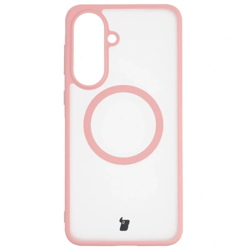 Etui z pierścieniem magnetycznym Bizon Case MatteO do Samsung Galaxy A57 5G przydymione-jasnoróżowe