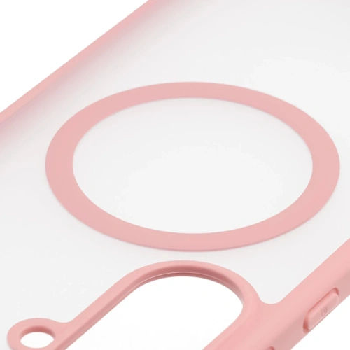 Etui z pierścieniem magnetycznym Bizon Case MatteO do Samsung Galaxy A57 5G przydymione-jasnoróżowe