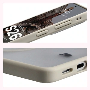 Etui z pierścieniem magnetycznym Bizon Case MatteO do Samsung Galaxy S26 przydymione-beżowe