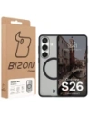 Etui z pierścieniem magnetycznym Bizon Case MatteO do Samsung Galaxy S26 przydymione-czarne