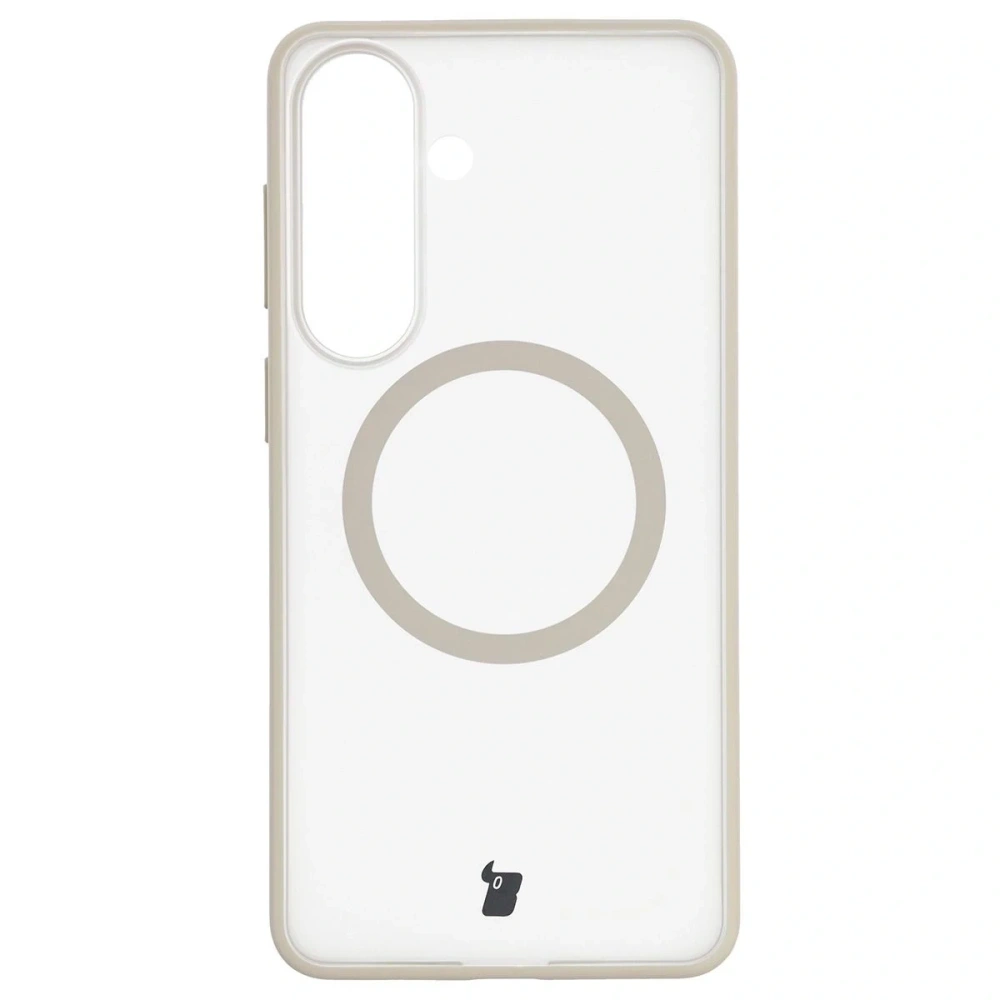 Etui z pierścieniem magnetycznym Bizon Case MatteO do Samsung Galaxy S26+ Plus przydymione-beżowe