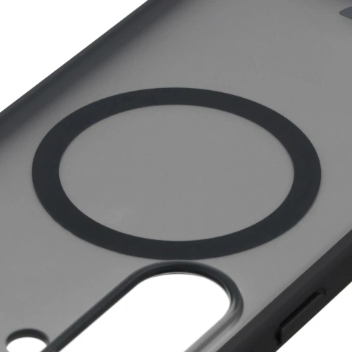 Etui z pierścieniem magnetycznym Bizon Case MatteO do Samsung Galaxy S26+ Plus przydymione-czarne