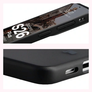 Etui z pierścieniem magnetycznym Bizon Case MatteO do Samsung Galaxy S26+ Plus przydymione-czarne