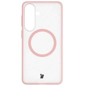 Etui z pierścieniem magnetycznym Bizon Case MatteO do Samsung Galaxy S26+ Plus przydymione-jasnoróżowe