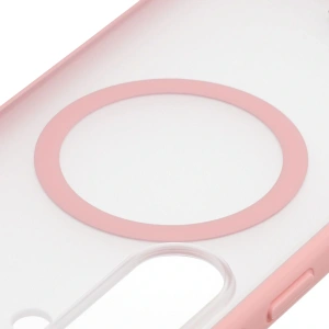 Etui z pierścieniem magnetycznym Bizon Case MatteO do Samsung Galaxy S26+ Plus przydymione-jasnoróżowe