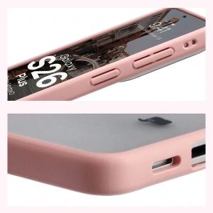 Etui z pierścieniem magnetycznym Bizon Case MatteO do Samsung Galaxy S26+ Plus przydymione-jasnoróżowe