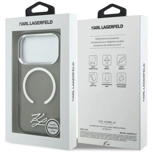 Etui Karl Lagerfeld IML KL Script Logo MagSafe do Apple iPhone 17 Pro czarny