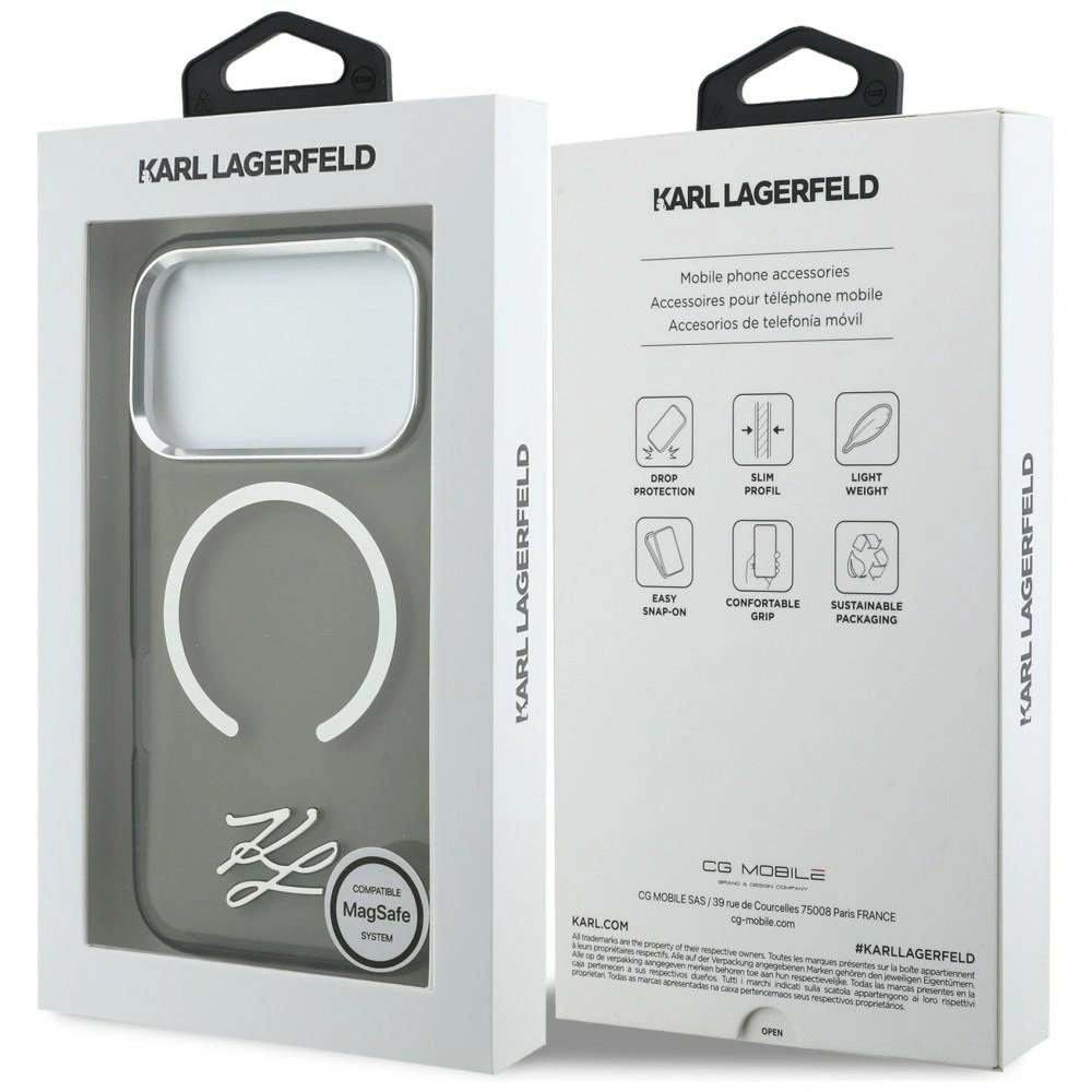 Etui Karl Lagerfeld IML KL Script Logo MagSafe do Apple iPhone 17 Pro czarny