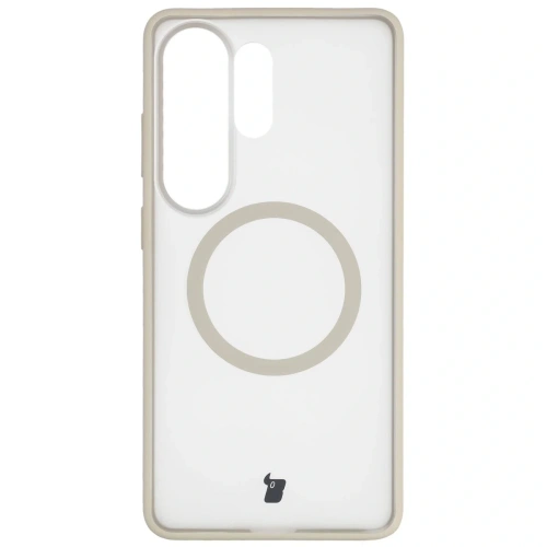 Etui z pierścieniem magnetycznym Bizon Case MatteO do Samsung Galaxy S26 Ultra przydymione-beżowe