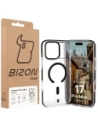 Etui z pierścieniem magnetycznym Bizon Case Marco do Apple iPhone 17 Pro Max przezroczyste z czarną ramką