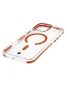 Etui z pierścieniem magnetycznym Bizon Case Marco do Apple iPhone 17 Pro Max przezroczyste z pomarańczową ramką