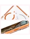 Etui z pierścieniem magnetycznym Bizon Case Marco do Apple iPhone 17 Pro Max przezroczyste z pomarańczową ramką