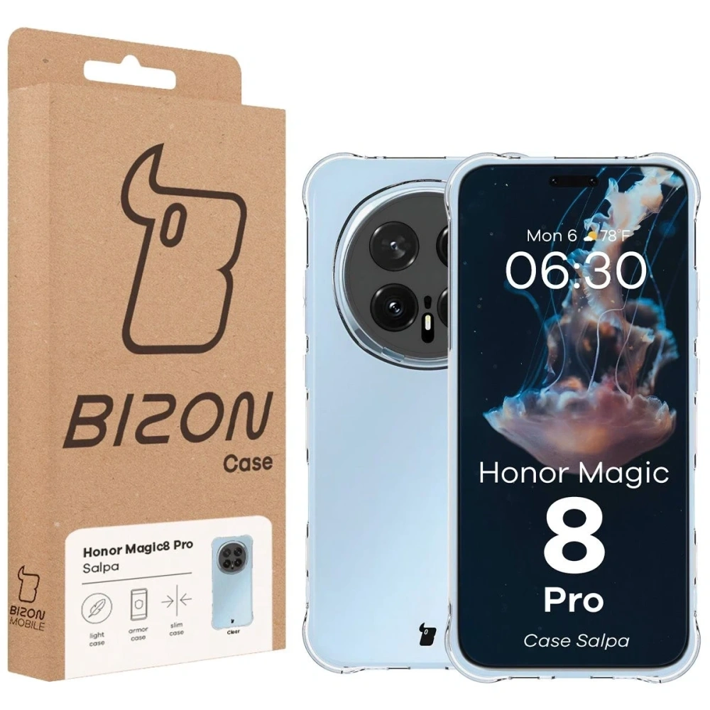 Elastyczne etui Bizon Case Salpa do Honor Magic8 Pro przezroczyste