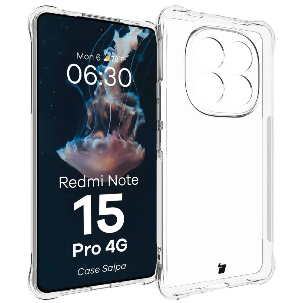 Elastyczne etui Bizon Case Salpa do Xiaomi Redmi Note 15 Pro 4G przezroczyste