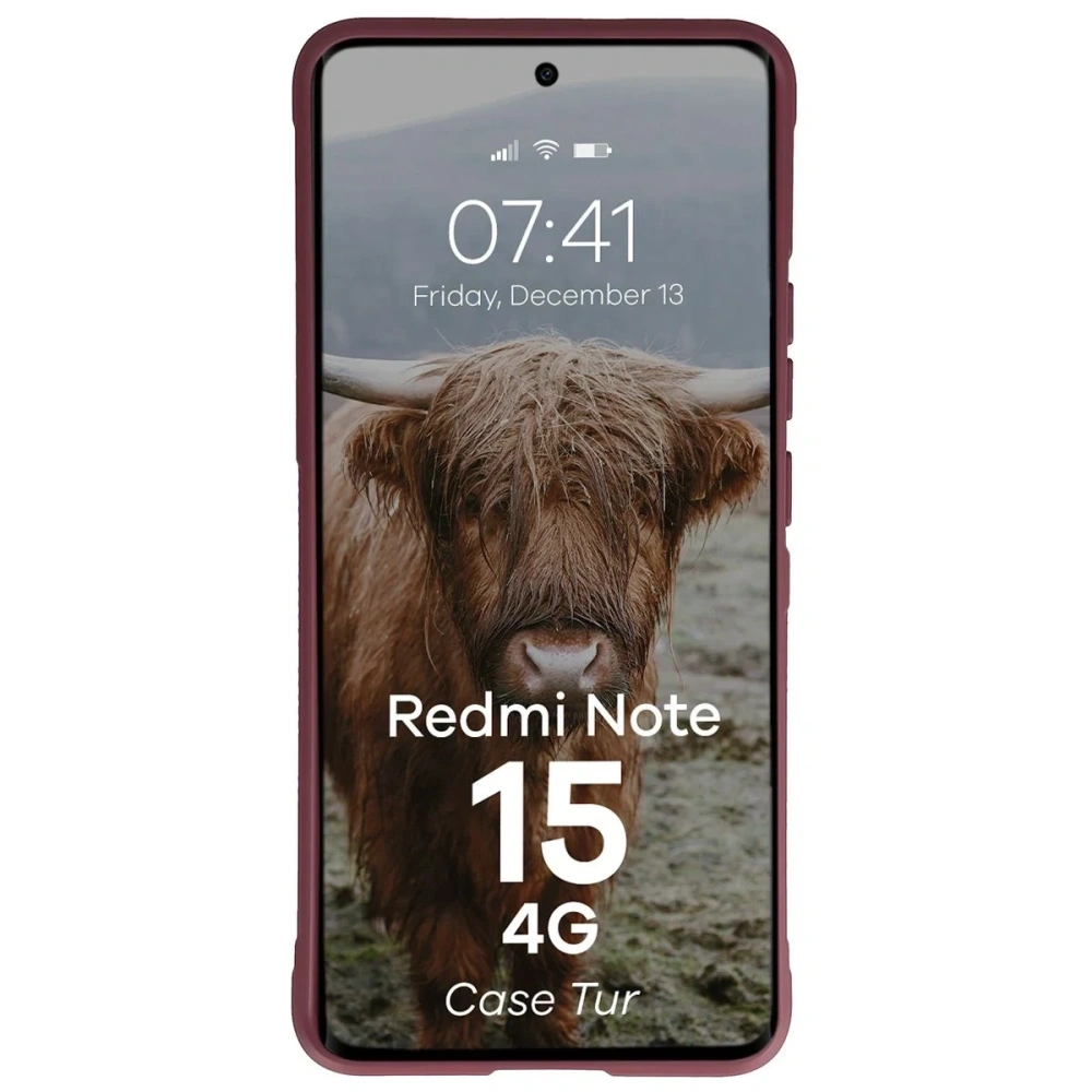 Pancerne etui Bizon Case Tur do Xiaomi Redmi Note 15 4G burgundowe