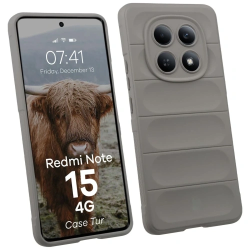 Pancerne etui Bizon Case Tur do Xiaomi Redmi Note 15 4G jasnoszare