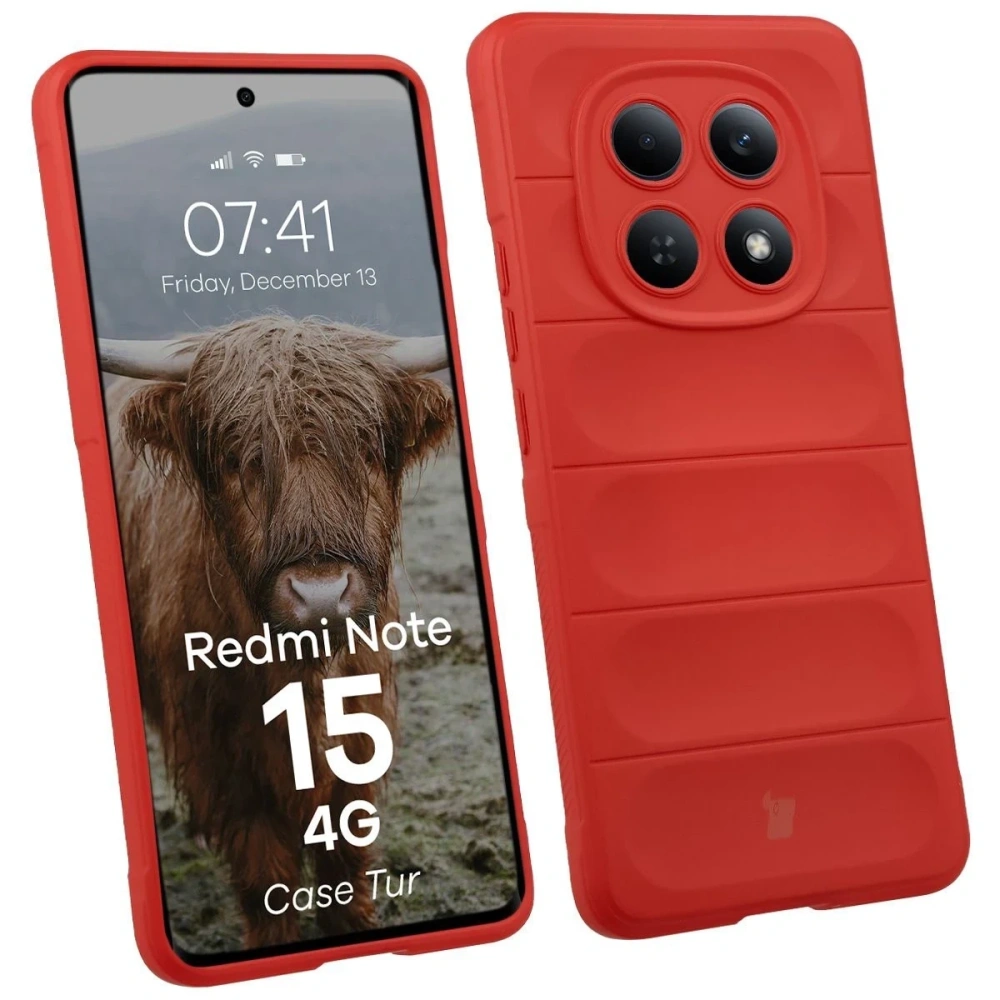 Pancerne etui Bizon Case Tur do Xiaomi Redmi Note 15 4G czerwone